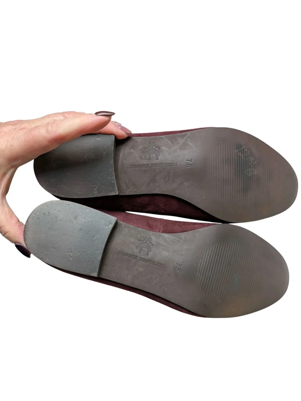 Brooks Brothers Burgundy Suede Flats 7.5